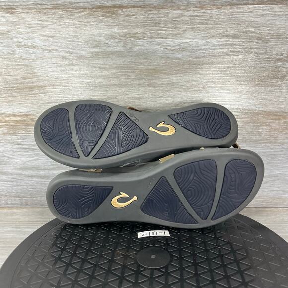 Olukai Women Upena Loop Toe Leather Strappy Sandals Size 8 - Picture 8 of 8